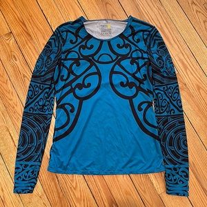 Yellowman blue & black long sleeve top